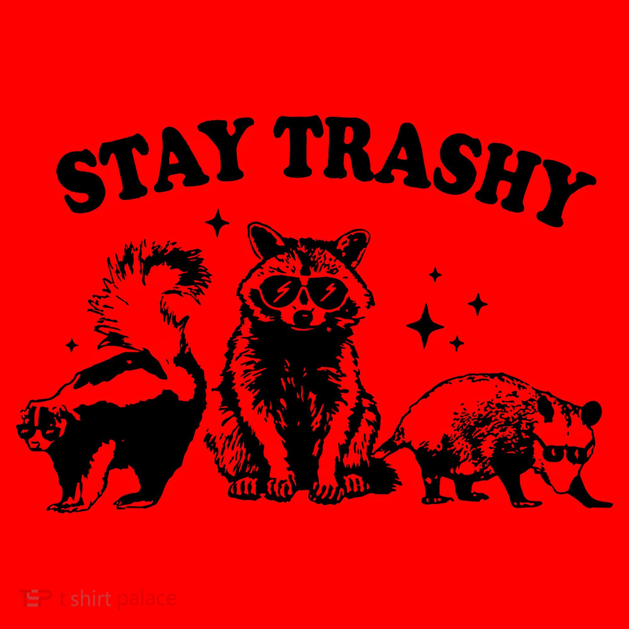 Stay Trashy Raccoon Opossum Skunk Santa Hat