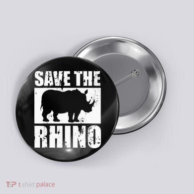 Save The Rhino Button