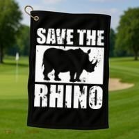 Save The Rhino Golf Towel thumb 1