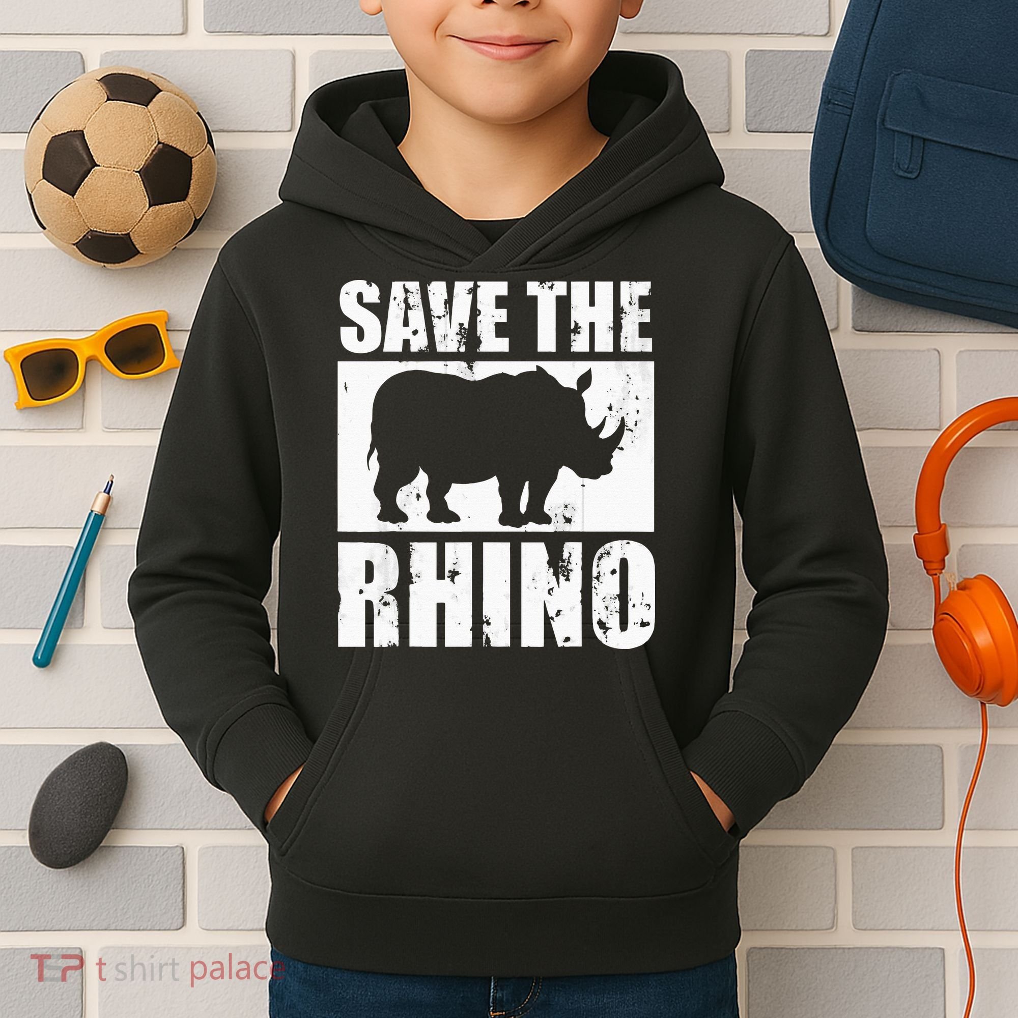 Save The Rhino Kids Hoodie