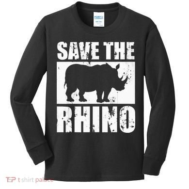 Save The Rhino Kids Long Sleeve Shirt