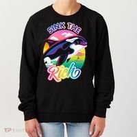 Sink The Rich Gladys Killer Whale The Yacht Sinking Orca Rainbow Women's Sweatshirt thumb 0