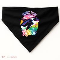 Sink The Rich Gladys Killer Whale The Yacht Sinking Orca Rainbow USA-Made Doggie Bandana thumb 0