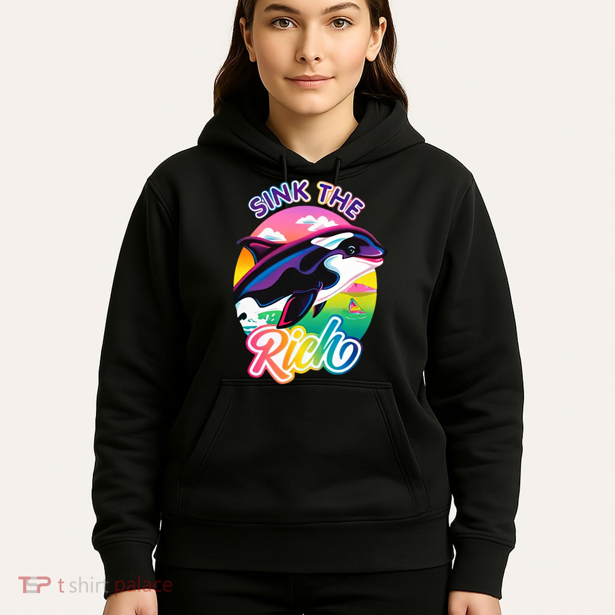 Sink The Rich Gladys Killer Whale The Yacht Sinking Orca Rainbow Hoodie