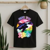 Sink The Rich Gladys Killer Whale The Yacht Sinking Orca Rainbow T-Shirt thumb 2