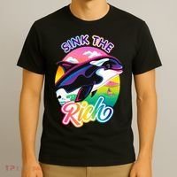 Sink The Rich Gladys Killer Whale The Yacht Sinking Orca Rainbow T-Shirt thumb 3