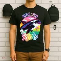 Sink The Rich Gladys Killer Whale The Yacht Sinking Orca Rainbow T-Shirt thumb 6