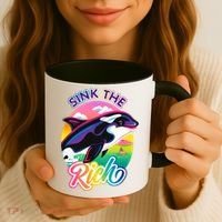 Sink The Rich Gladys Killer Whale The Yacht Sinking Orca Rainbow Coffee Mug thumb 3