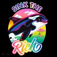 Sink The Rich Gladys Killer Whale The Yacht Sinking Orca Rainbow Coffee Mug thumb 5
