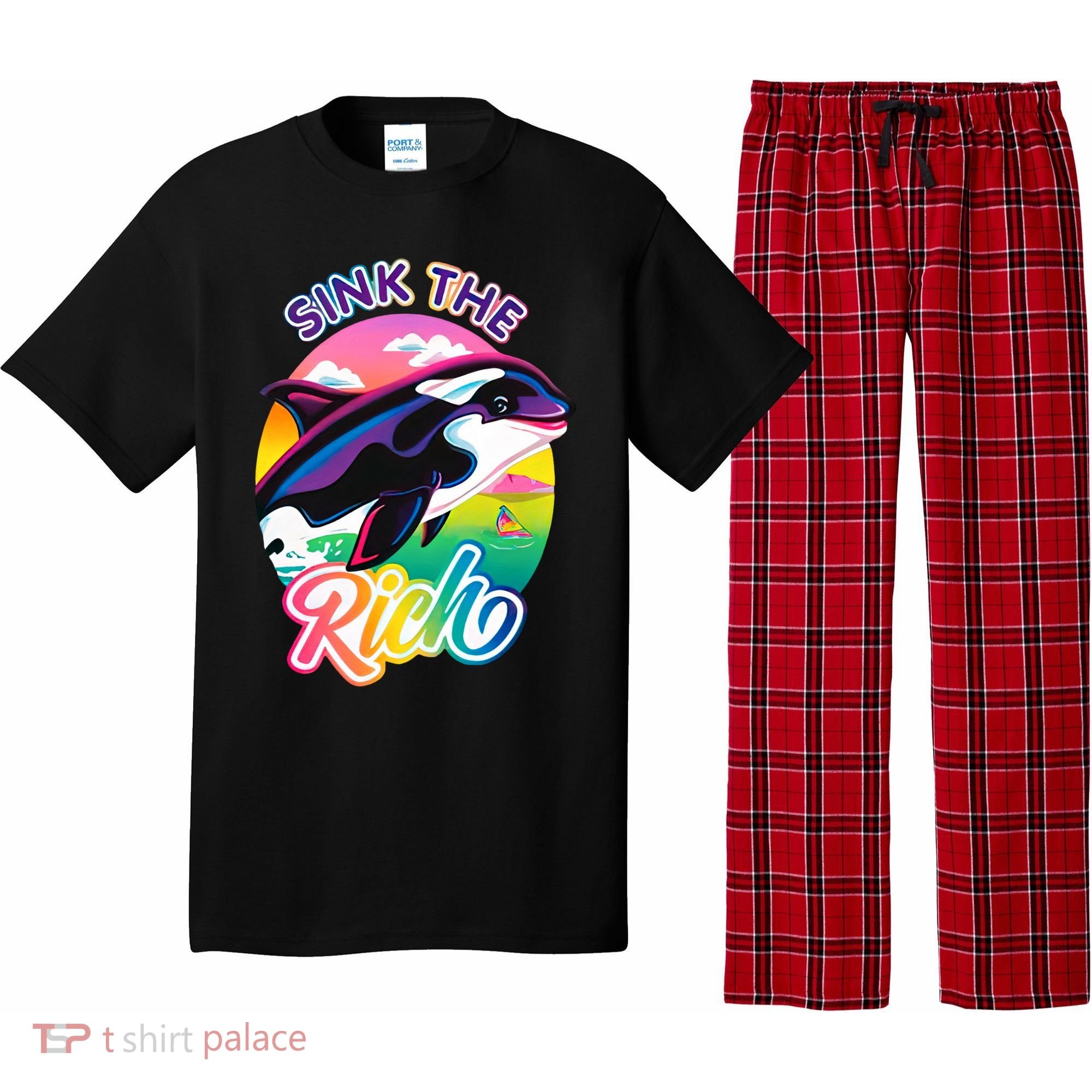 Sink The Rich Gladys Killer Whale The Yacht Sinking Orca Rainbow Pajama Set
