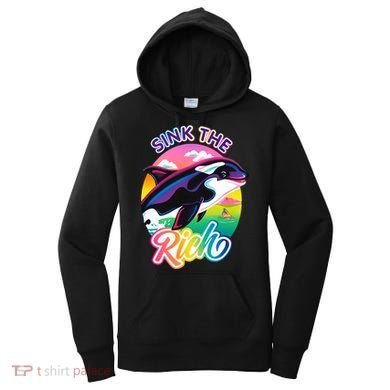 Sink The Rich Gladys Killer Whale The Yacht Sinking Orca Rainbow Women's Hoodie