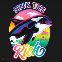 Sink The Rich Gladys Killer Whale The Yacht Sinking Orca Rainbow Women's Hoodie thumb 2