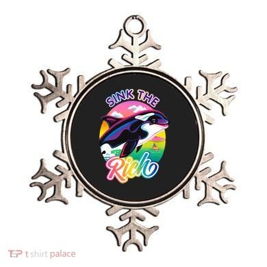 Sink The Rich Gladys Killer Whale The Yacht Sinking Orca Rainbow Ornament