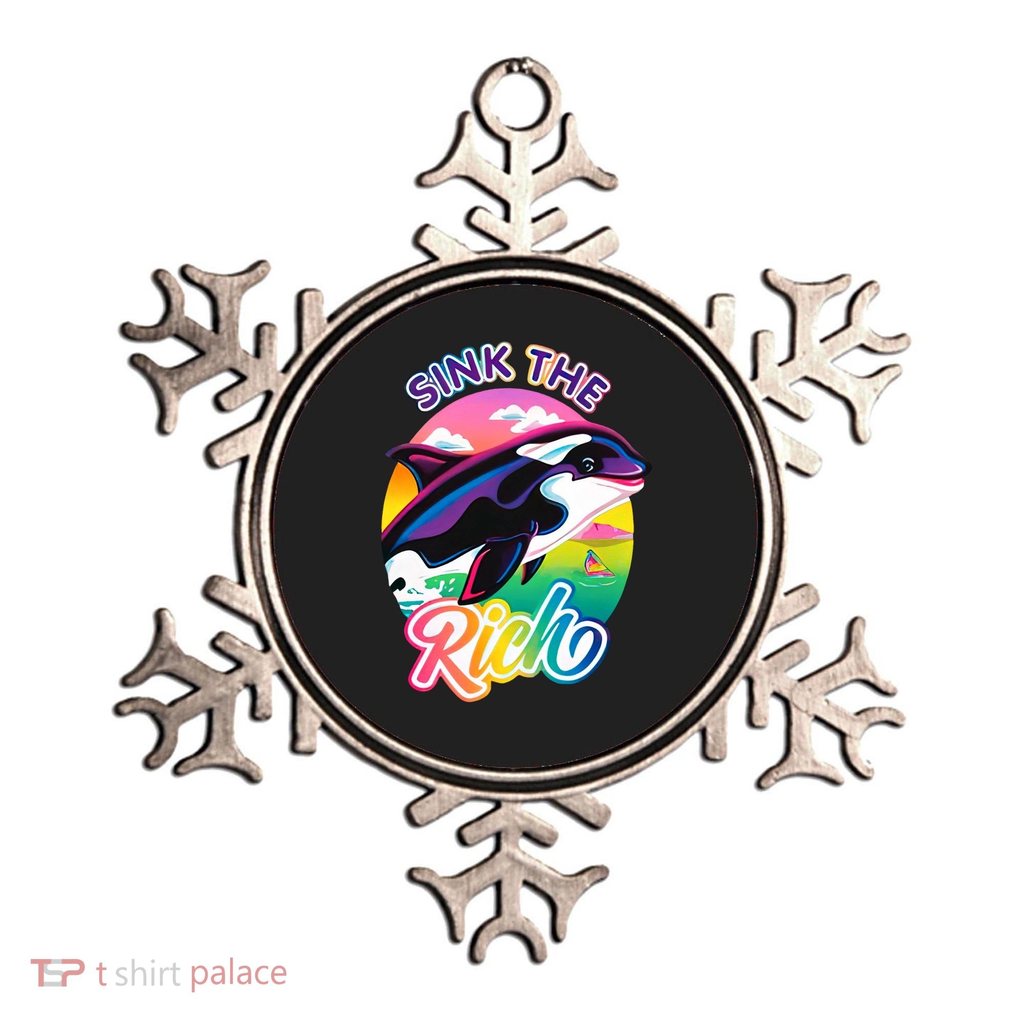 Sink The Rich Gladys Killer Whale The Yacht Sinking Orca Rainbow Ornament