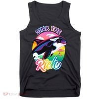 Sink The Rich Gladys Killer Whale The Yacht Sinking Orca Rainbow Tank Top thumb 0