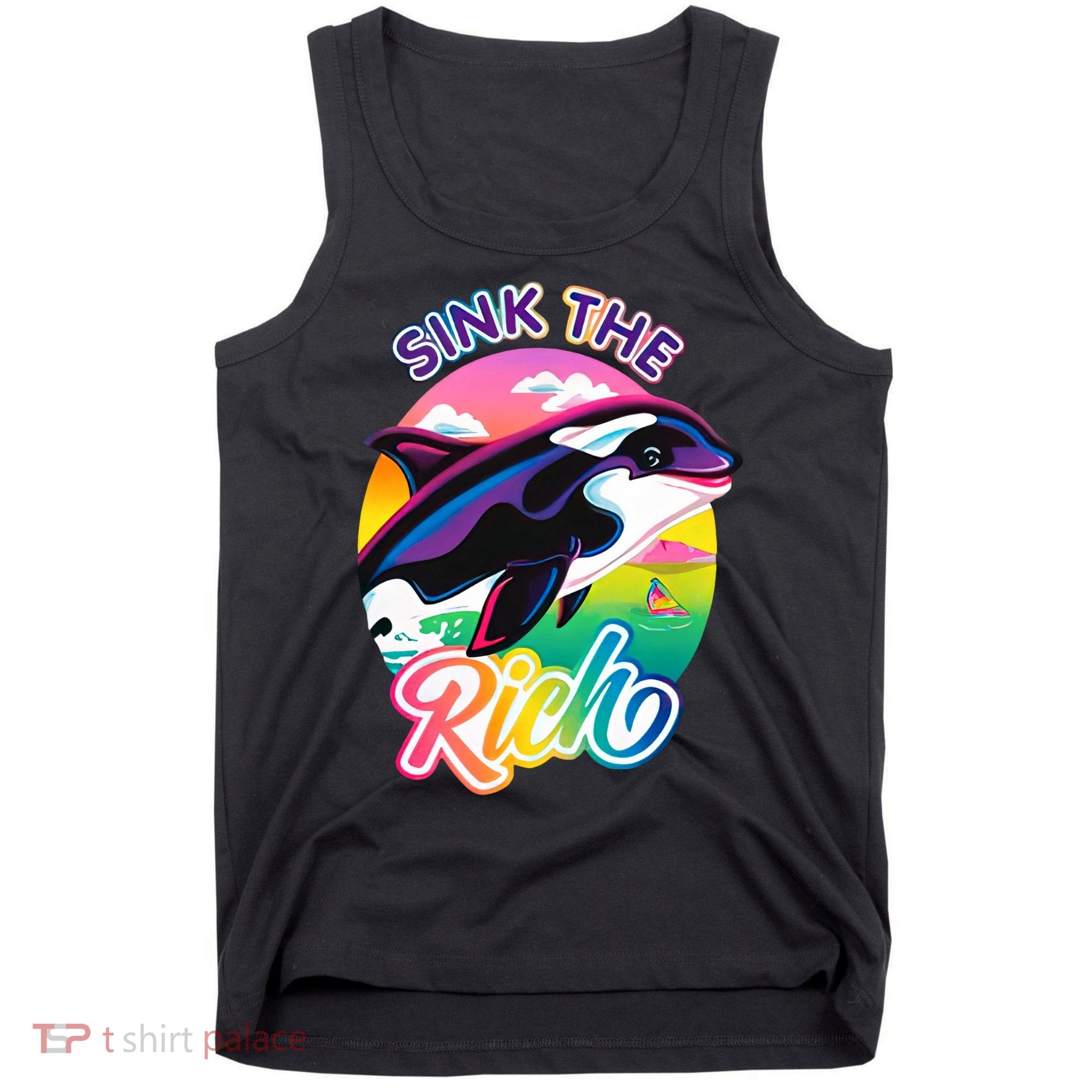 Sink The Rich Gladys Killer Whale The Yacht Sinking Orca Rainbow Tank Top