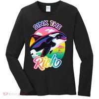 Sink The Rich Gladys Killer Whale The Yacht Sinking Orca Rainbow Women's Long Sleeve Shirt thumb 0