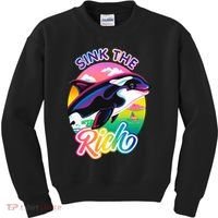 Sink The Rich Gladys Killer Whale The Yacht Sinking Orca Rainbow Kids Sweatshirt thumb 0