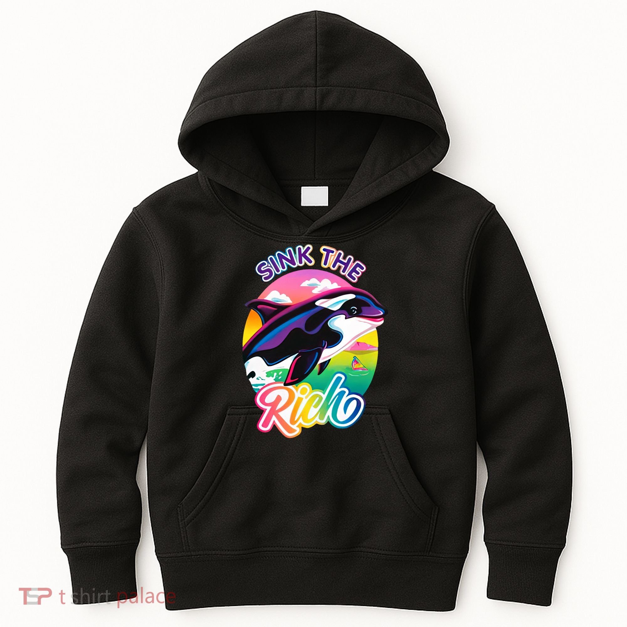 Sink The Rich Gladys Killer Whale The Yacht Sinking Orca Rainbow Kids Hoodie