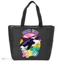 Sink The Rich Gladys Killer Whale The Yacht Sinking Orca Rainbow Tote Bag thumb 0