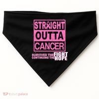 Straight Outta Breast Cancer Fight Hope USA-Made Doggie Bandana thumb 0