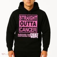 Straight Outta Breast Cancer Fight Hope Hoodie thumb 2