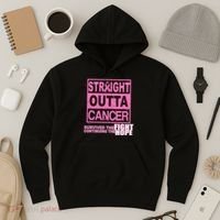 Straight Outta Breast Cancer Fight Hope Hoodie thumb 3
