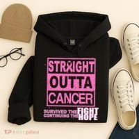 Straight Outta Breast Cancer Fight Hope Hoodie thumb 4