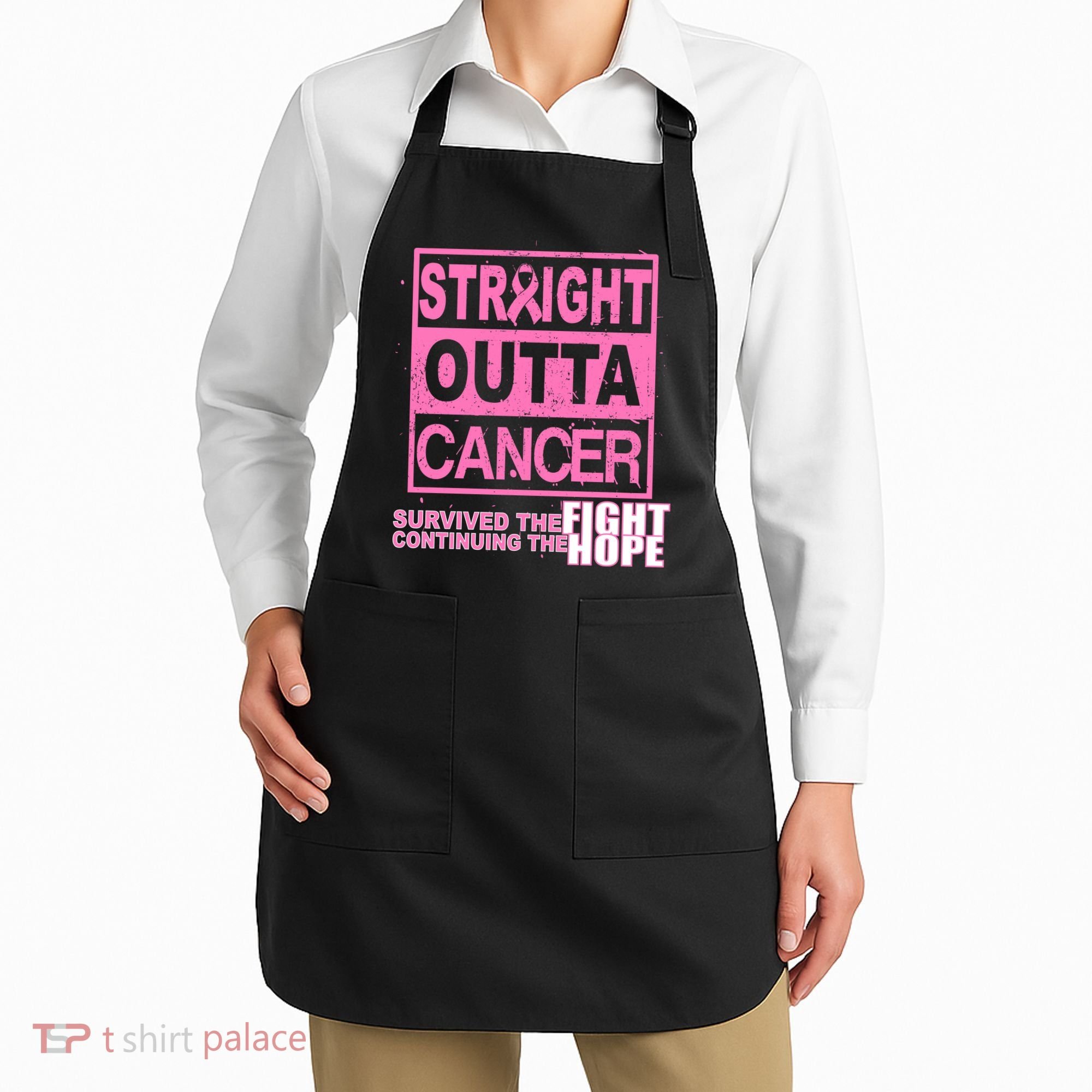 Straight Outta Breast Cancer Fight Hope Apron