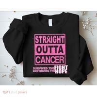 Straight Outta Breast Cancer Fight Hope Sweatshirt thumb 2