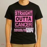 Straight Outta Breast Cancer Fight Hope T-Shirt thumb 3