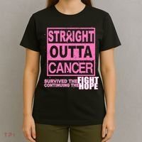 Straight Outta Breast Cancer Fight Hope T-Shirt thumb 4