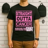 Straight Outta Breast Cancer Fight Hope T-Shirt thumb 6
