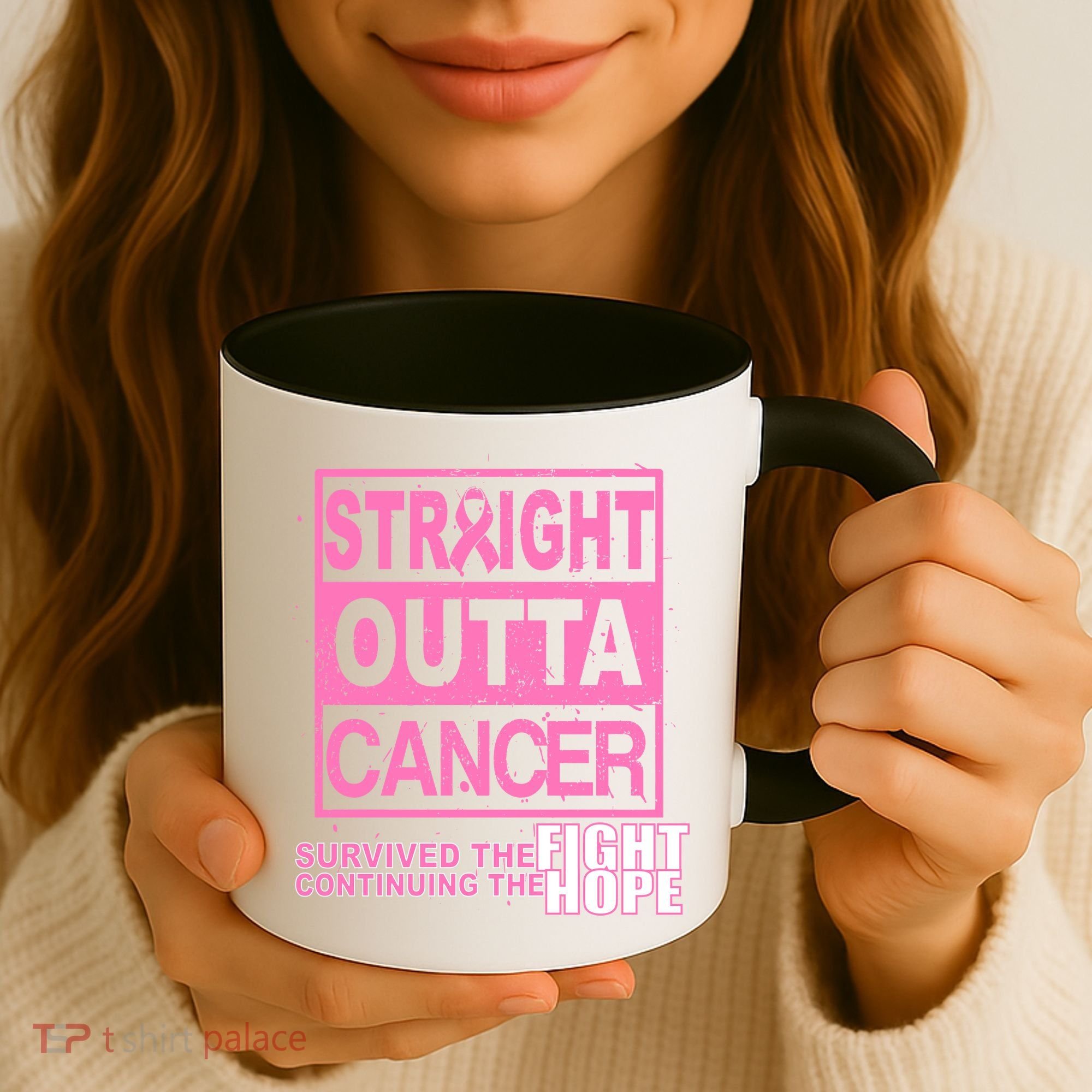 Straight Outta Breast Cancer Fight Hope Coffee Mug