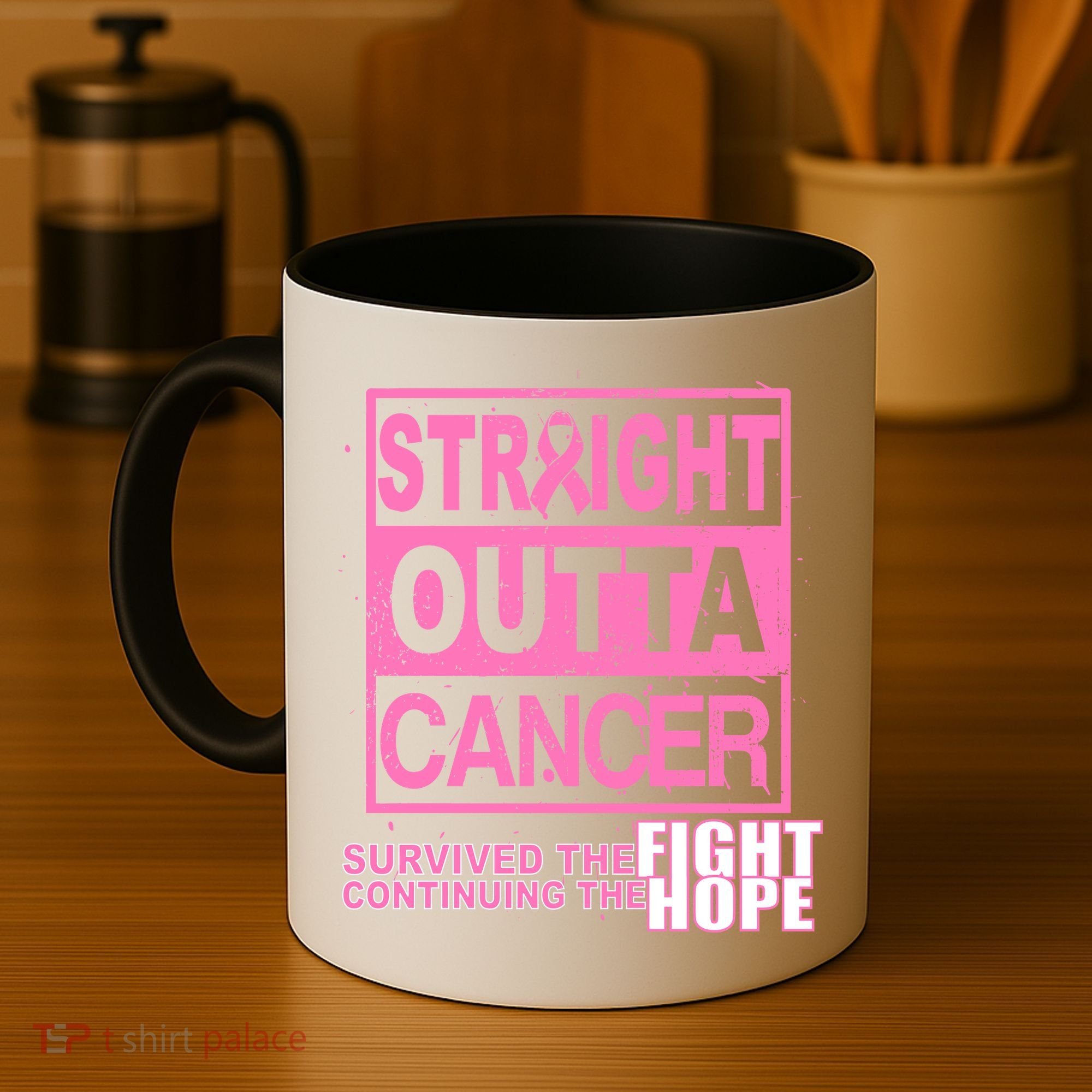 Straight Outta Breast Cancer Fight Hope Coffee Mug