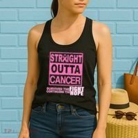 Straight Outta Breast Cancer Fight Hope Women's Tank Top thumb 2