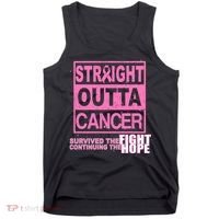 Straight Outta Breast Cancer Fight Hope Tank Top thumb 0