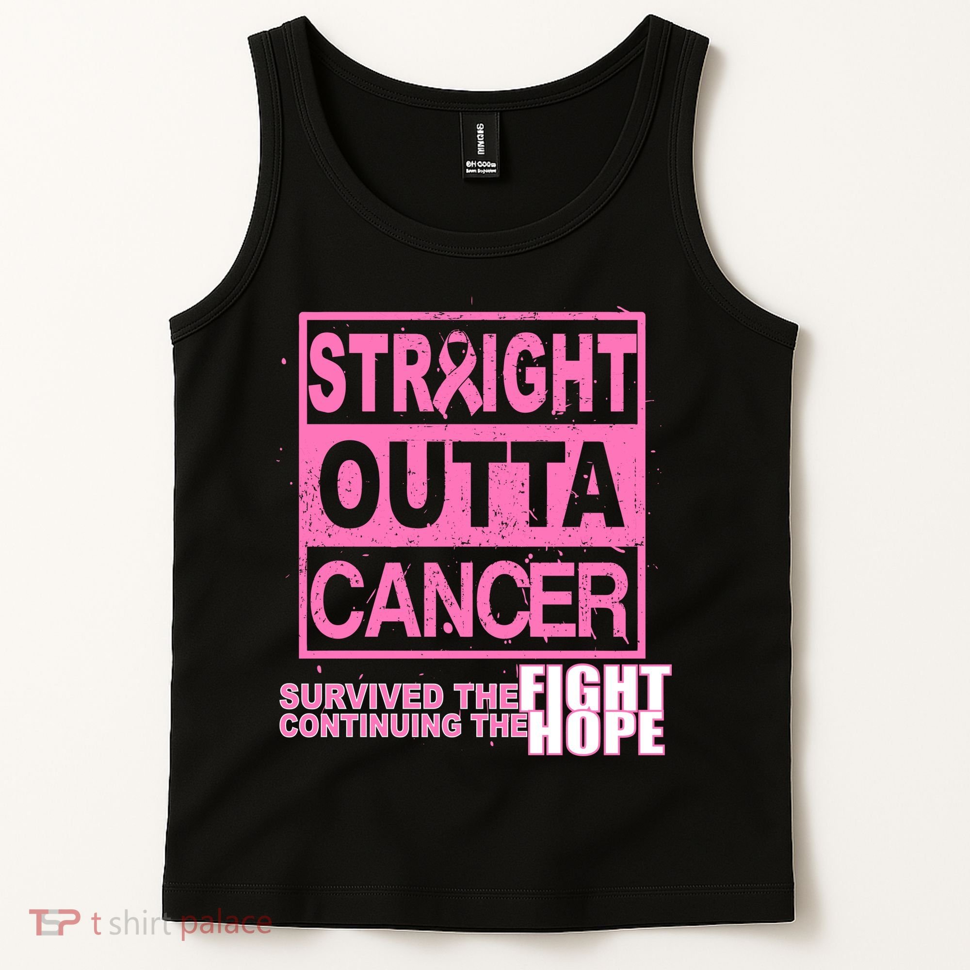 Straight Outta Breast Cancer Fight Hope Tank Top