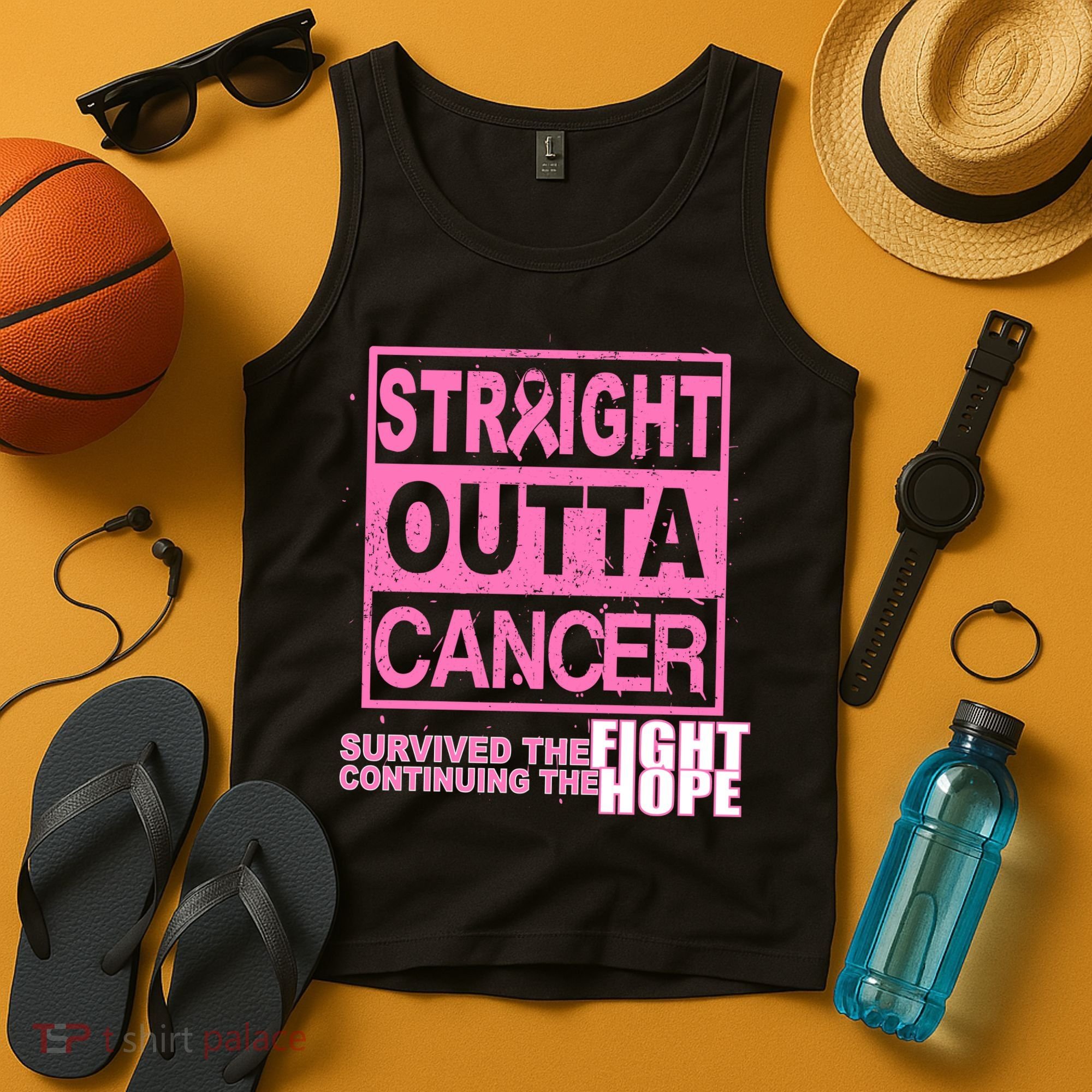 Straight Outta Breast Cancer Fight Hope Tank Top