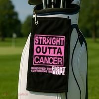 Straight Outta Breast Cancer Fight Hope Golf Towel thumb 2