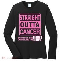 Straight Outta Breast Cancer Fight Hope Women's Long Sleeve Shirt thumb 0