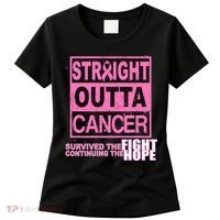 Straight Outta Breast Cancer Fight Hope Women's T-Shirt thumb 0