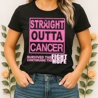 Straight Outta Breast Cancer Fight Hope Women's T-Shirt thumb 2