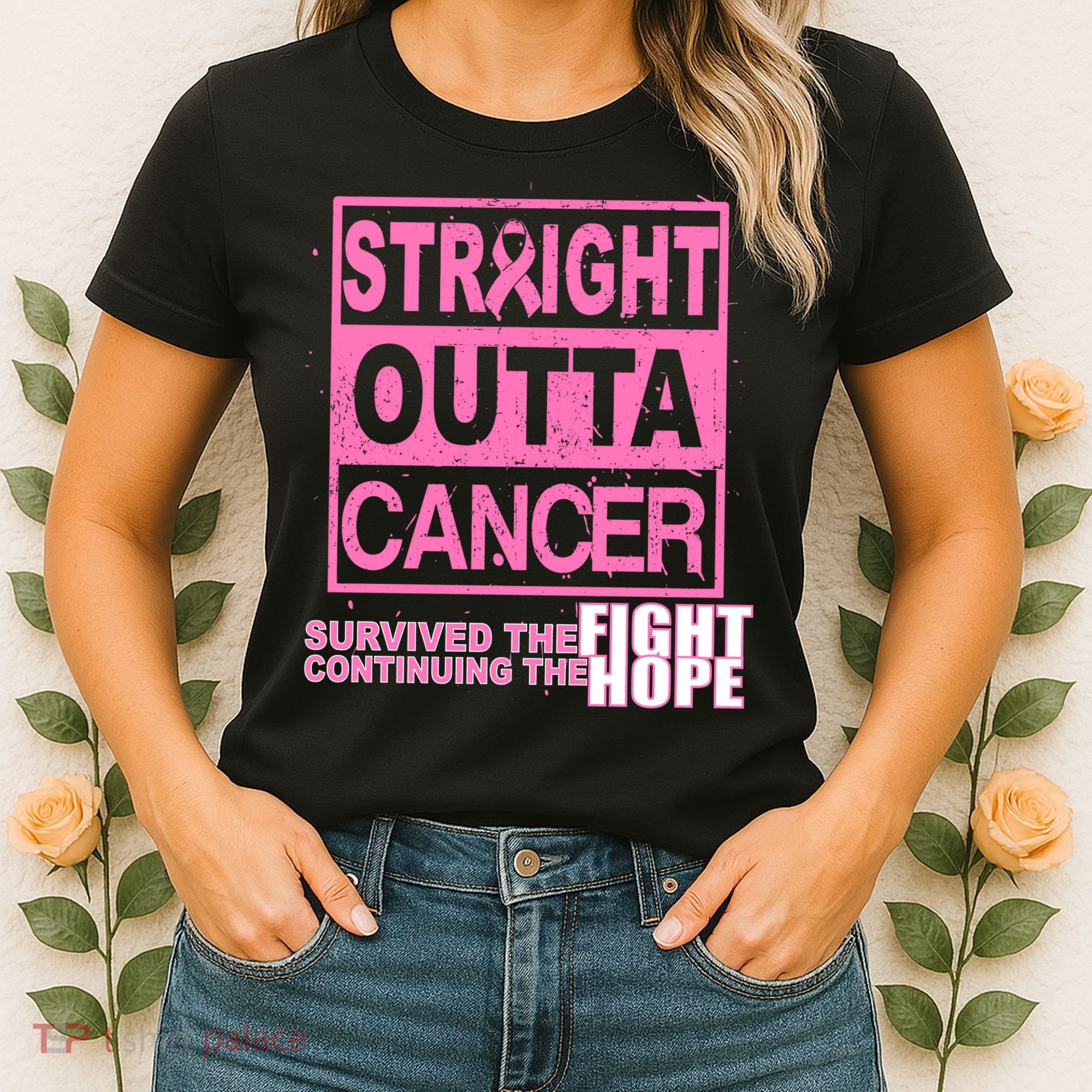 Straight Outta Breast Cancer Fight Hope Women's T-Shirt