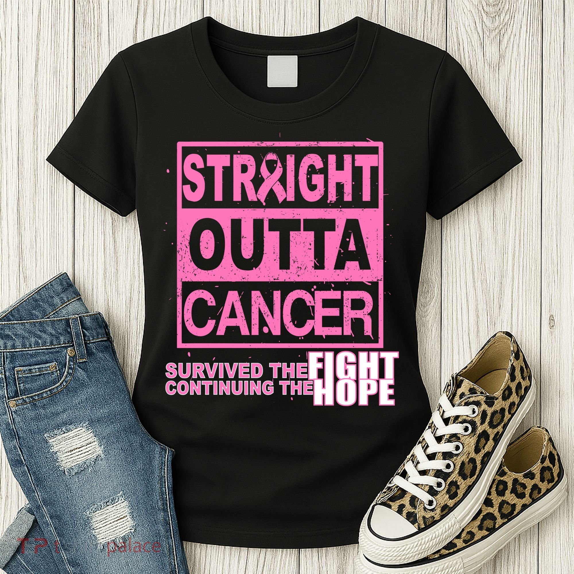 Straight Outta Breast Cancer Fight Hope Women's T-Shirt