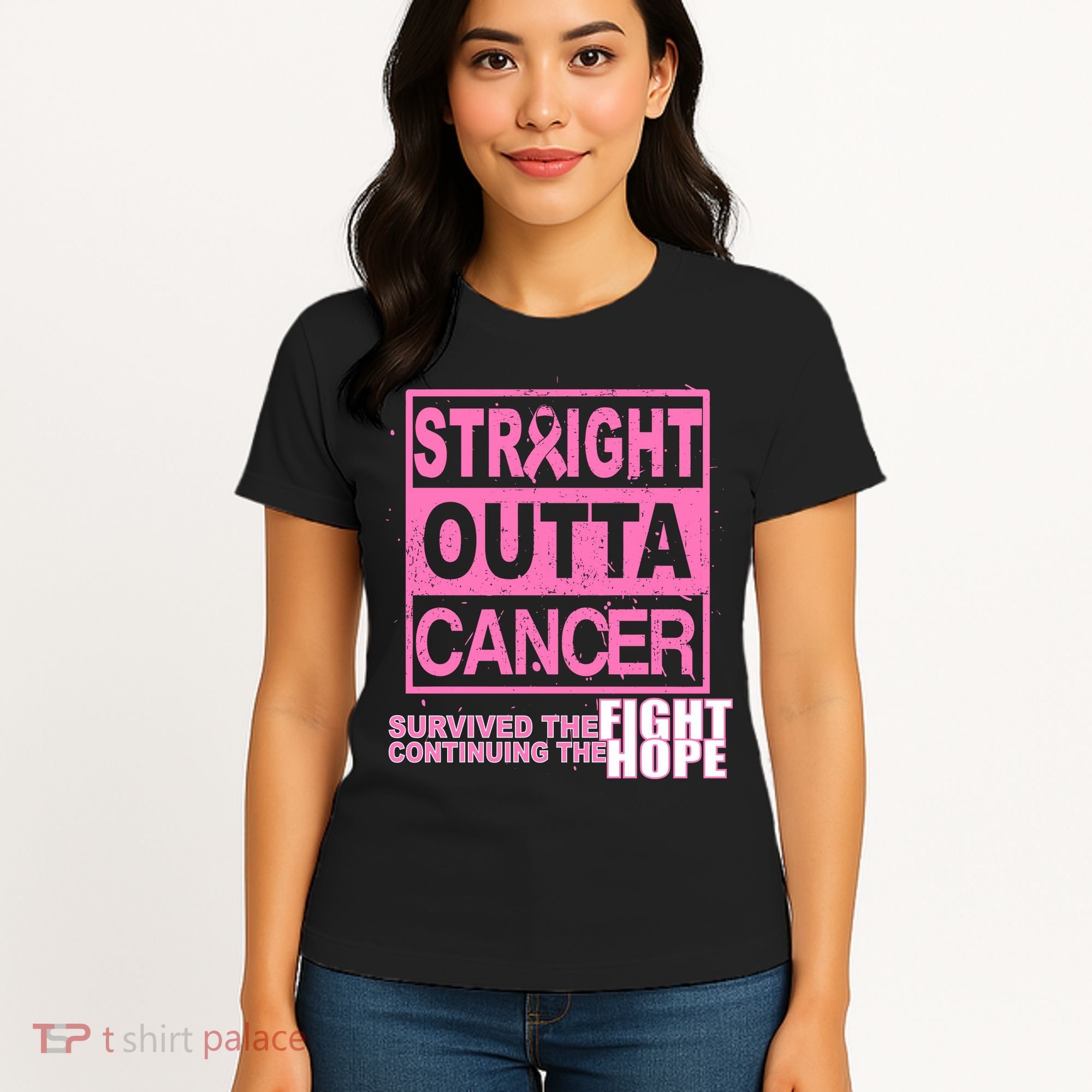 Straight Outta Breast Cancer Fight Hope Women's T-Shirt