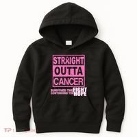 Straight Outta Breast Cancer Fight Hope Kids Hoodie thumb 0