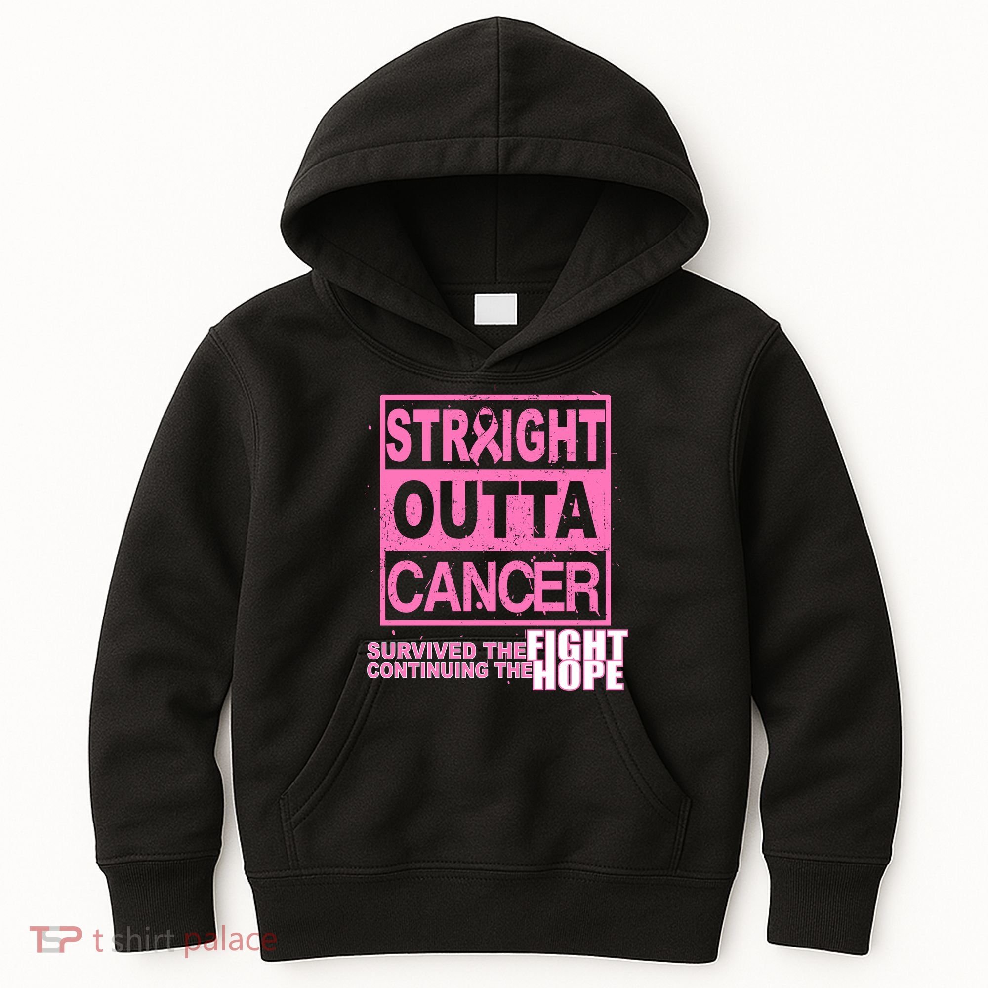 Straight Outta Breast Cancer Fight Hope Kids Hoodie