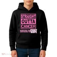 Straight Outta Breast Cancer Fight Hope Kids Hoodie thumb 4