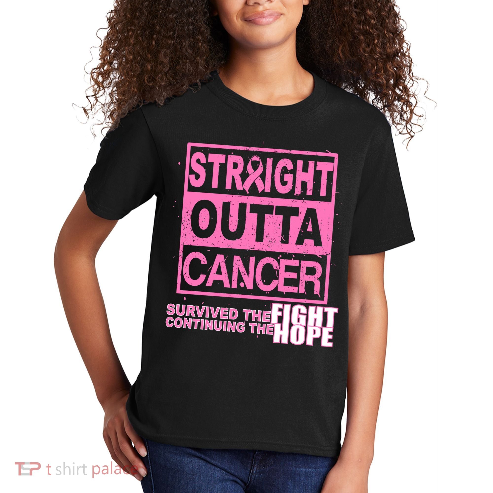 Straight Outta Breast Cancer Fight Hope Kids T-Shirt